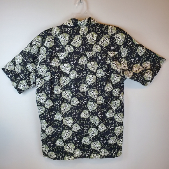 Vintage Summa Green Vines Allover Short Sleeve Mens Shirt Button Up Size M - Picture 6 of 14